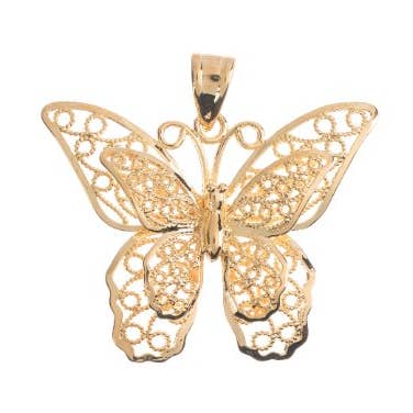 Uitverkoop! Gouden 3D Monarch Vlinder Kristallen Hanger voor Doe-Het-Zelf Ketting H-772 voor wholesale door Aim Eternal