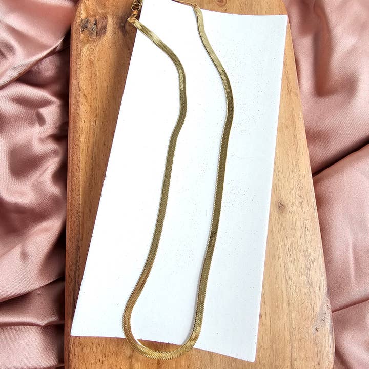 Spiffy & Splendid - Vente Collier maille et chaîne - Chaîne à chevrons dorée de luxe, 20 po9