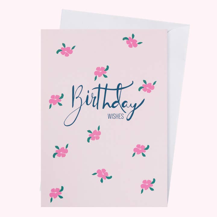 Birthday wishes ditsy birthday card for wholesale by Mayajoy