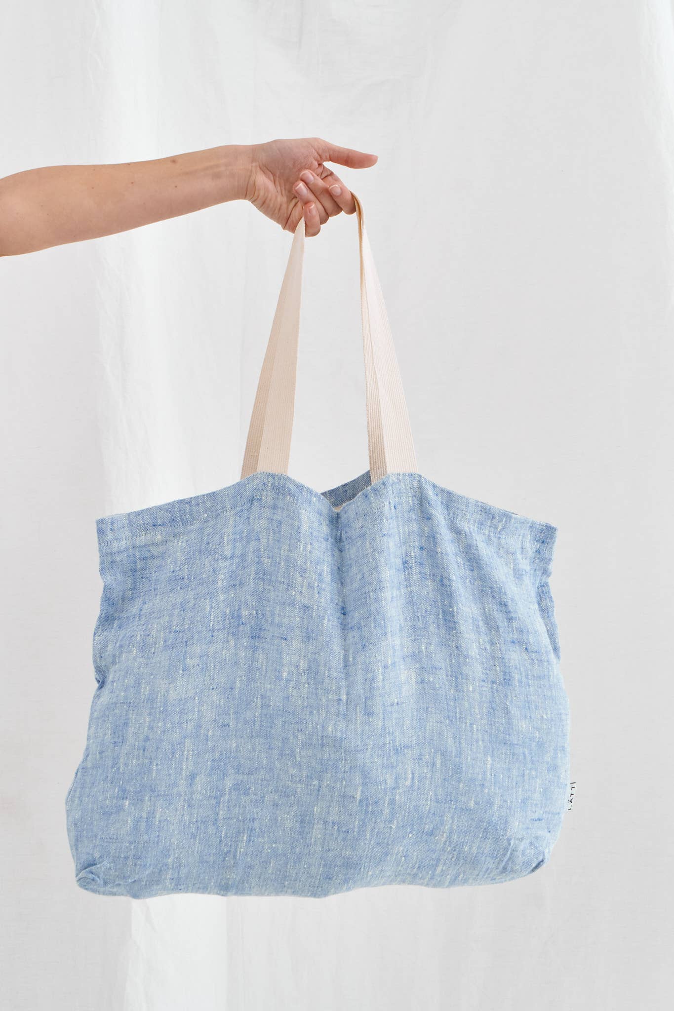 LATT - Wholesale Tote Bag - Unisex - Natural linen tote bag with pocket, large linen beach bag10