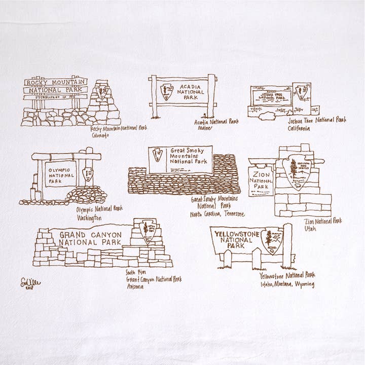 Girls Can Tell - Wholesale Tea Towel - National Parks Tea Towel | kitchen | flour sack | dish