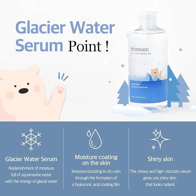 Sol Beauty Lab - Wholesale Facial Serum/Concentrate - Mixsoon Glacier Water Hyaluronic Acid Serum 300ml5
