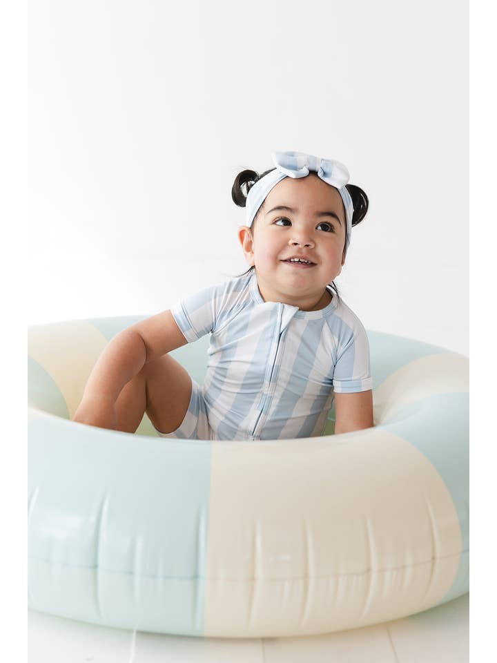 Charlie Lou Baby - Wholesale Jumpsuit - Baby - Zipper Shortie Romper | Cotton Candy Stripes1