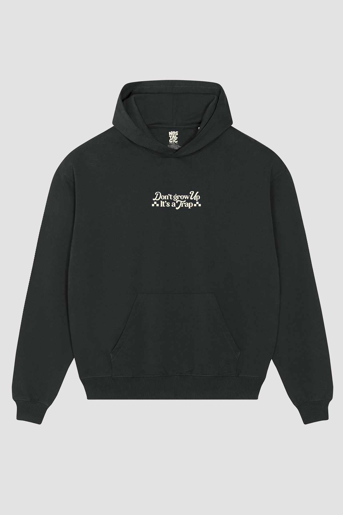 Nostalgic Apparel - Vente Sweat à capuche – unisexe - Sweat à capuche oversize noir « It's a Trap »1
