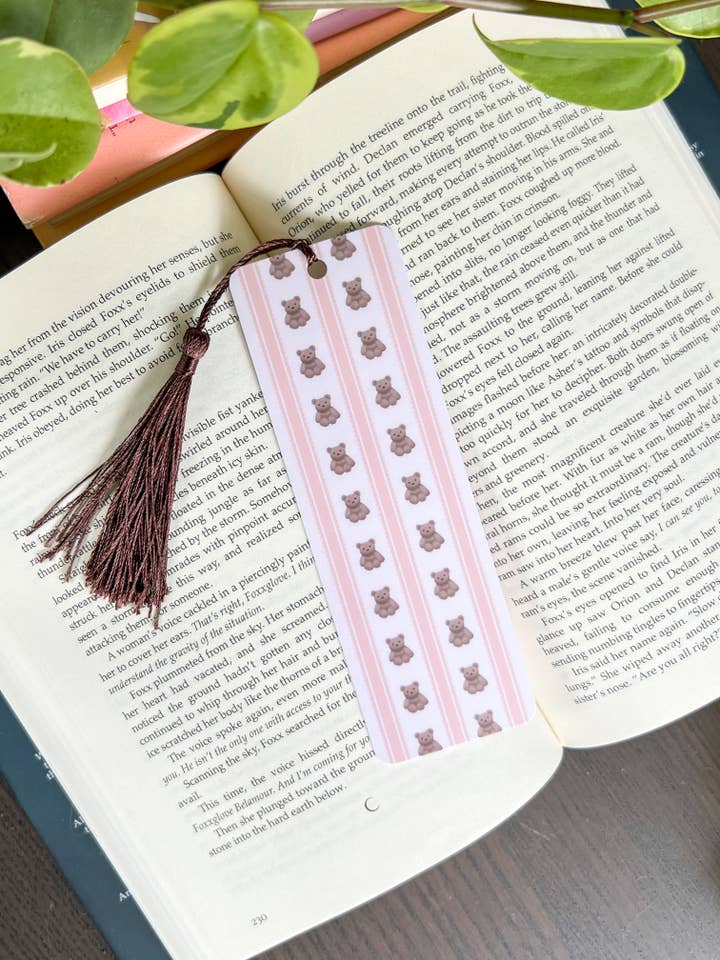 Teddy Bear Stripes Bookmark for wholesale by Chapter & Claw Studio