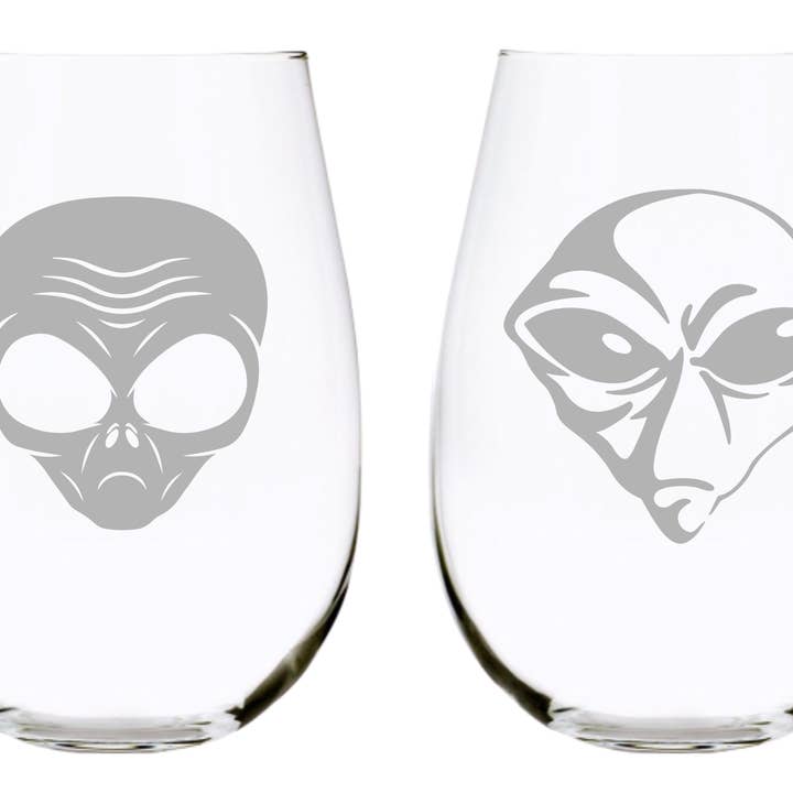 Verre à vin sans pied Alien 17 oz. Cristal sans plomb (lot de 4) pour la vente par C&M Personal Gifts