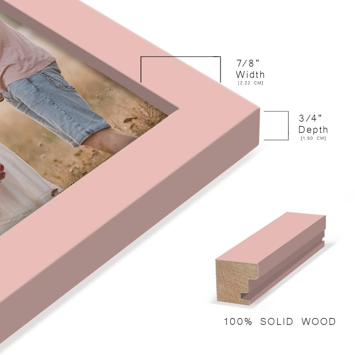 Wexford Home - Wholesale Picture Frame - Photo Frame. Real Wood Modern Frame, Pink14