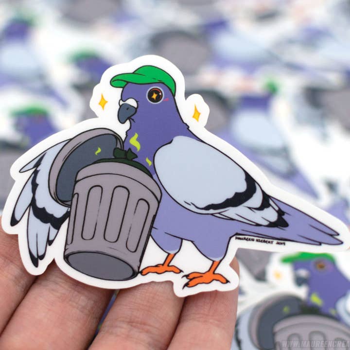 Mülltauben-Vinylaufkleber für den Großhandel von Maureen Creates