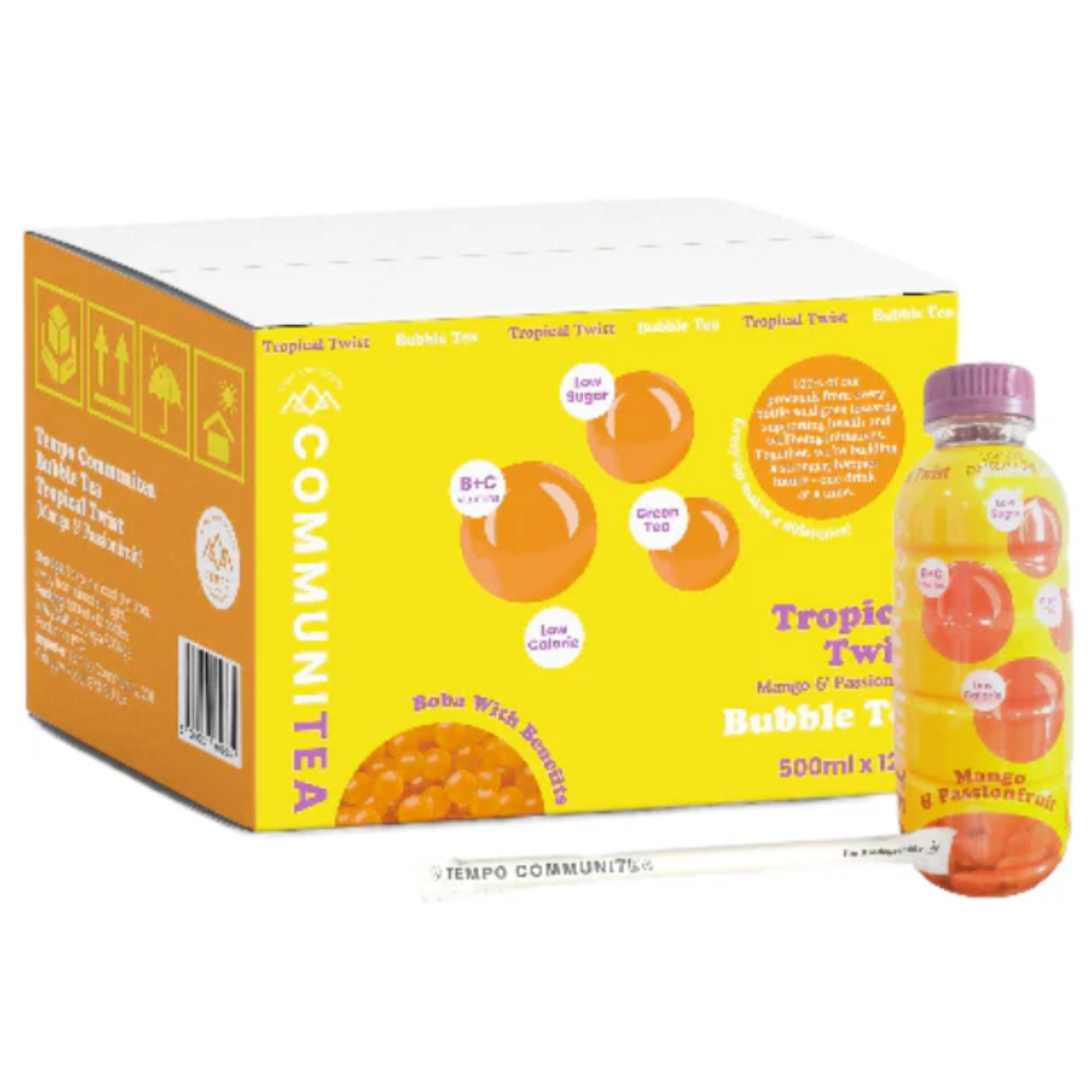 Tempo Tea Bar – wholesale Iced tea – Tropical Twist - Mango & Passionfruit with Popping Boba6