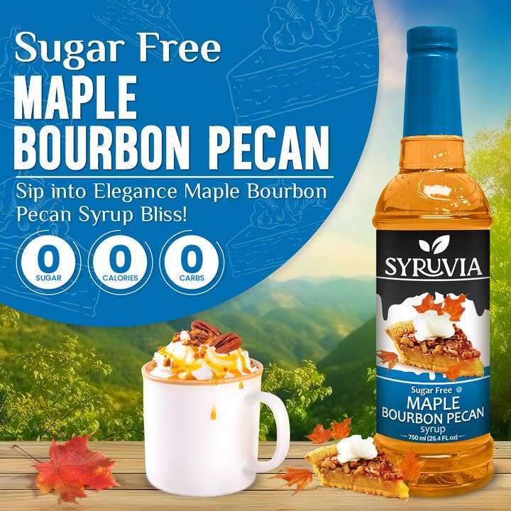 Syruvia - Wholesale Flavored Syrup - Sugar-Free Maple Bourbon Pecan Syrup1