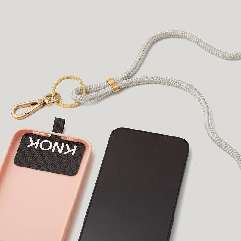 KNOK – Alça para capa de telemóvel por atacado – Colar Universal para Celular Cinza Prateado2