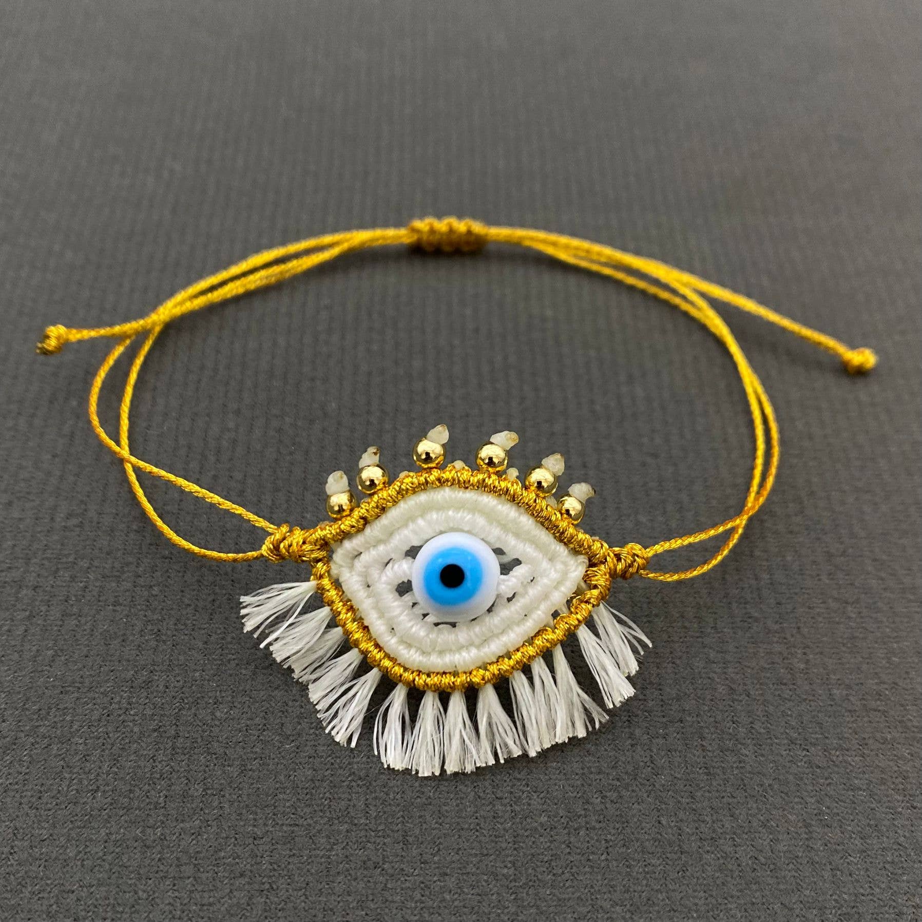 Mio Queena - Wholesale Charm/Dangle Bracelet - Woven with Polyester Thread Evil Eye Charm Bracelet0