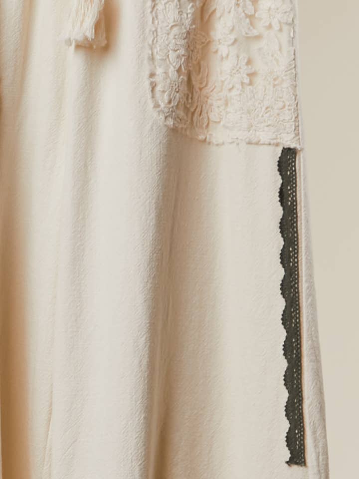 Mello. - Vente Pantalon – femme - Pantalon de jogging en crochet patchwork avec accents de dentelle3