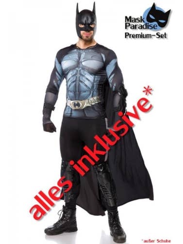 Zwart Dark Hero Batman kostuumset met masker voor groothandel op Faire5