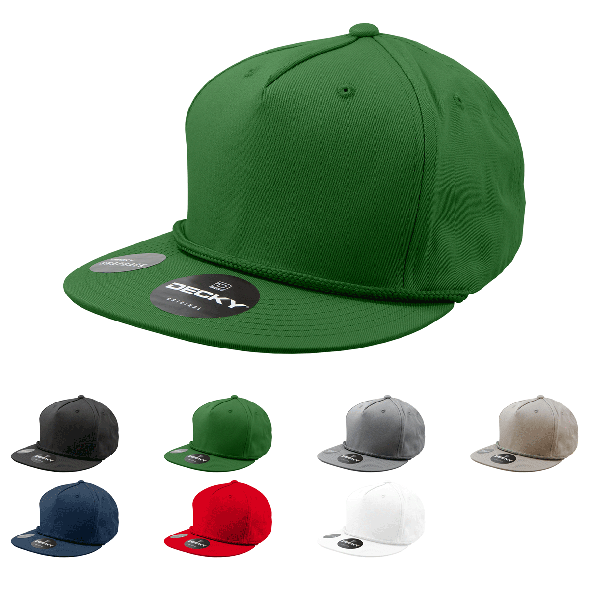 The Park Wholesale - Wholesale Flat-brimmed cap – Men's - Decky 1041 - Classic Flat Bill Golf Hat with Rope, Snapback39