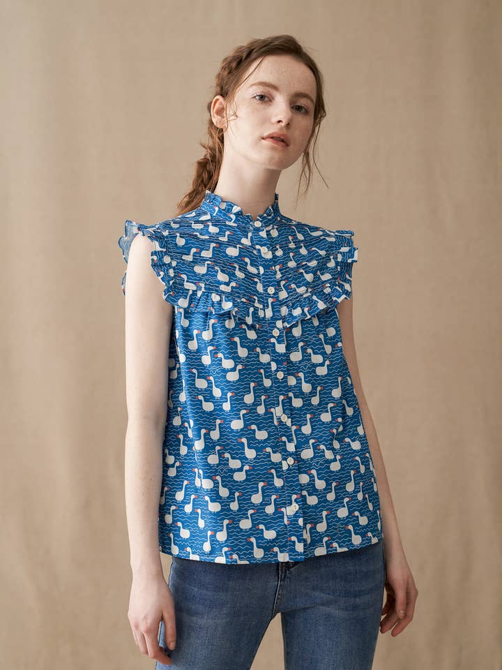 Arica Swimming Duck Ruffle Top for wholesale by RWBE