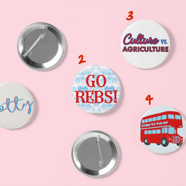 Game Day Buttons | RED + POWDER BLUE for wholesale by GameDayDrips