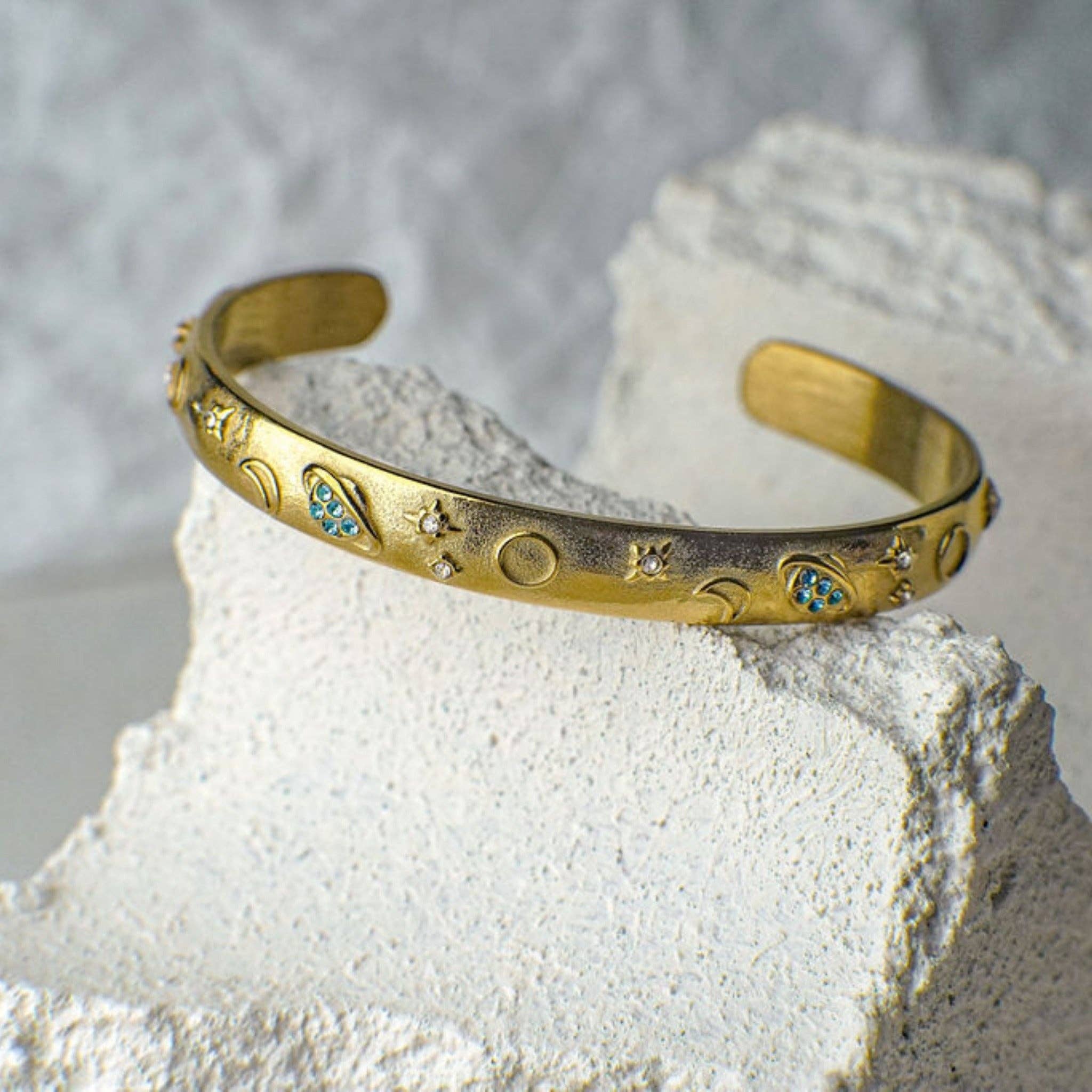 Faya & Co. - Wholesale Cuff Bracelet - Donata Celestial Gold Bangle Bracelet1