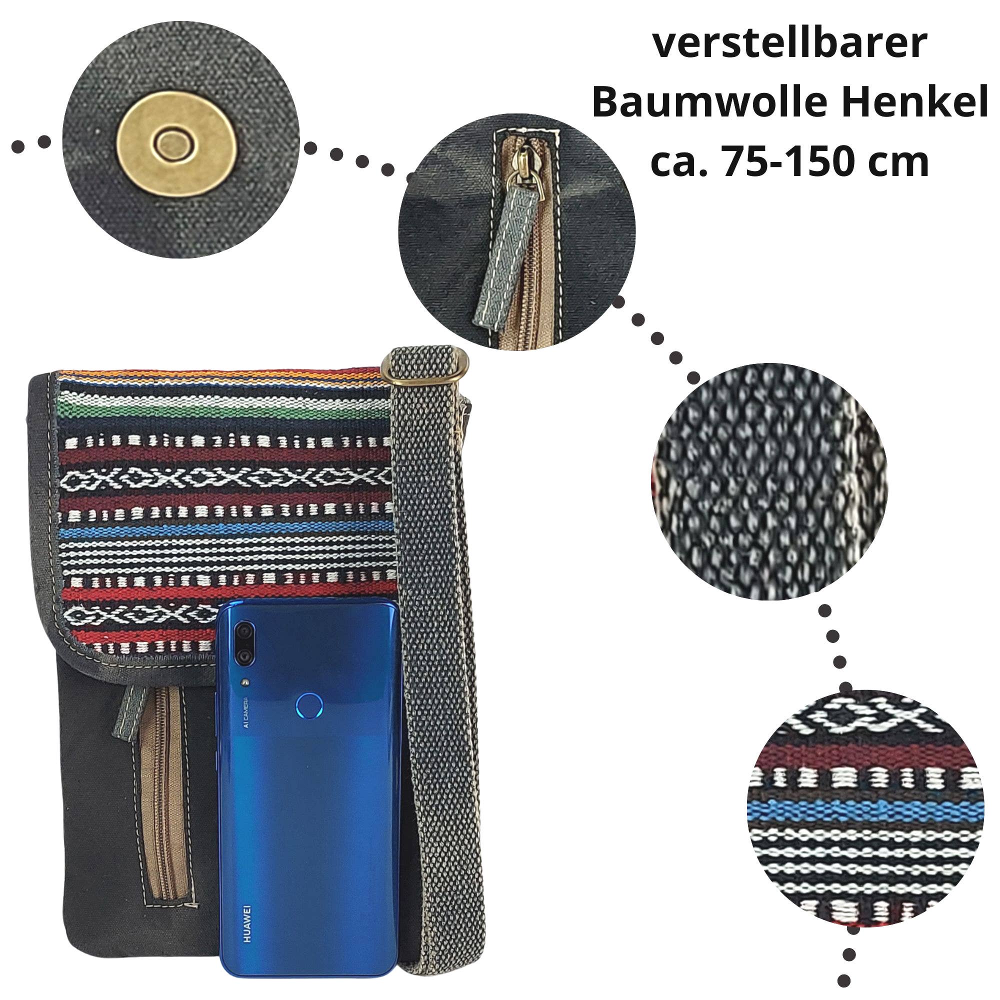 Sunsa – Engroshandel Crossbodytaske - Dame – Vegansk skuldertaske. Stribet Crossover Handy taske7