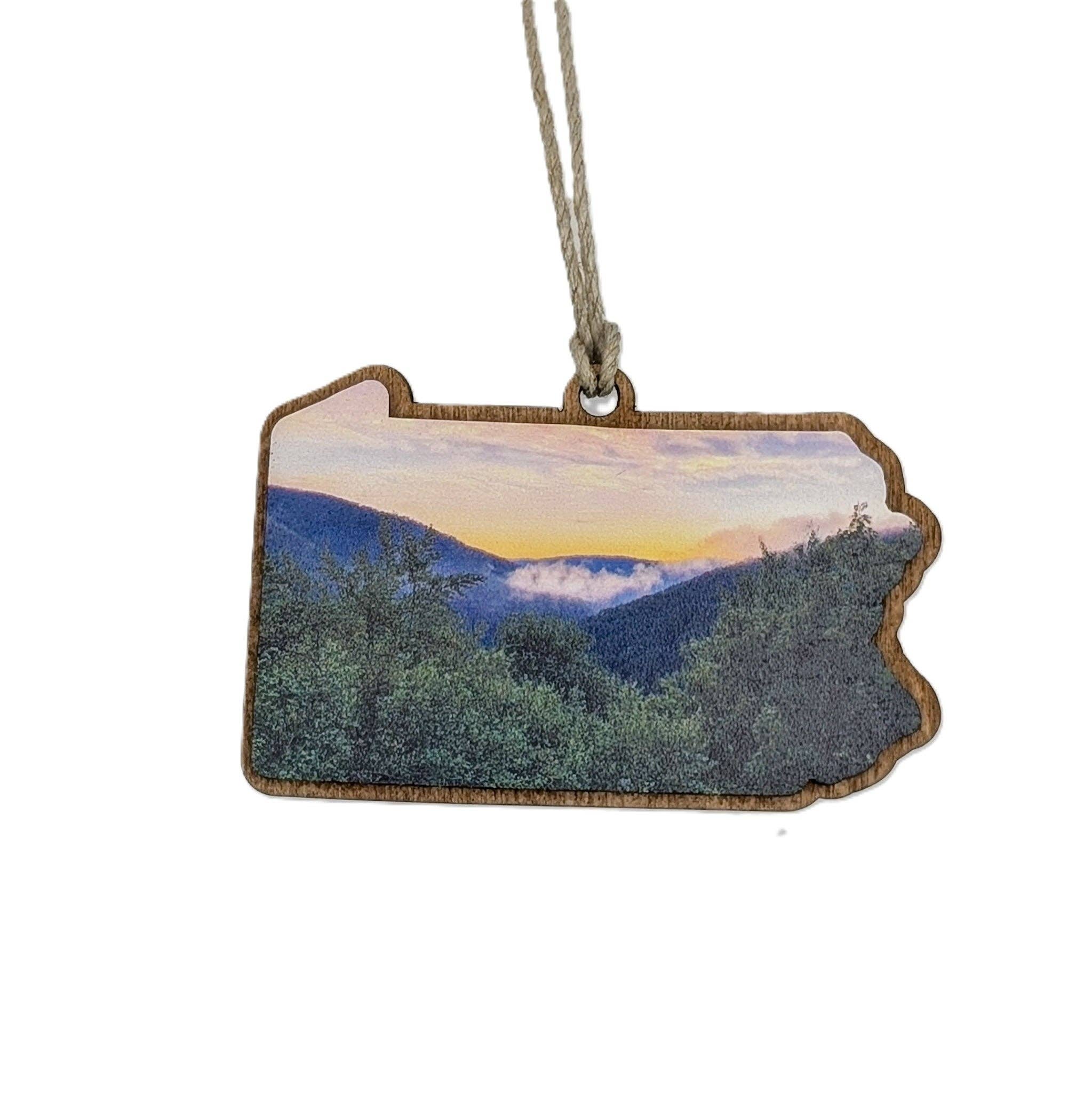 The Little Ornament Shop - Wholesale Ornament - Pennsylvania Mountain Sunrise Ornament1