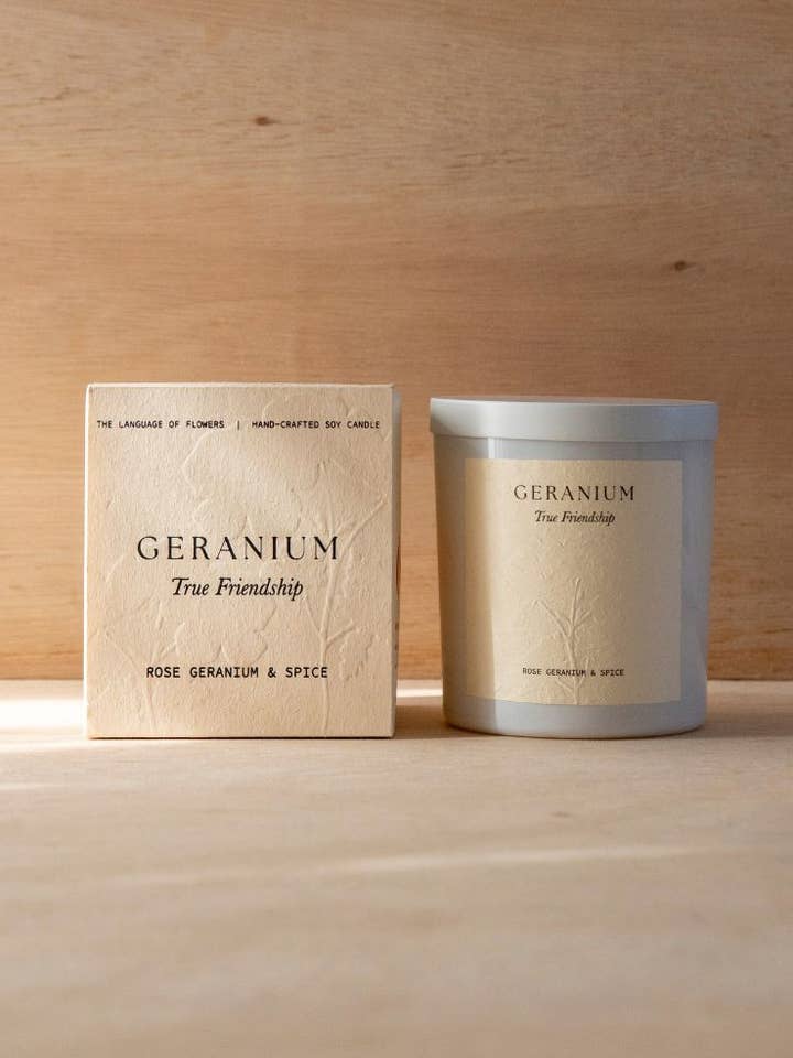 Geranium Candle |True Friendship for wholesale by Studio Sol Store