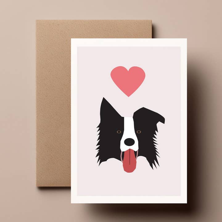 Collie Dog - Greeting, Valentines, Birthday Card for wholesale by Salty Crayon