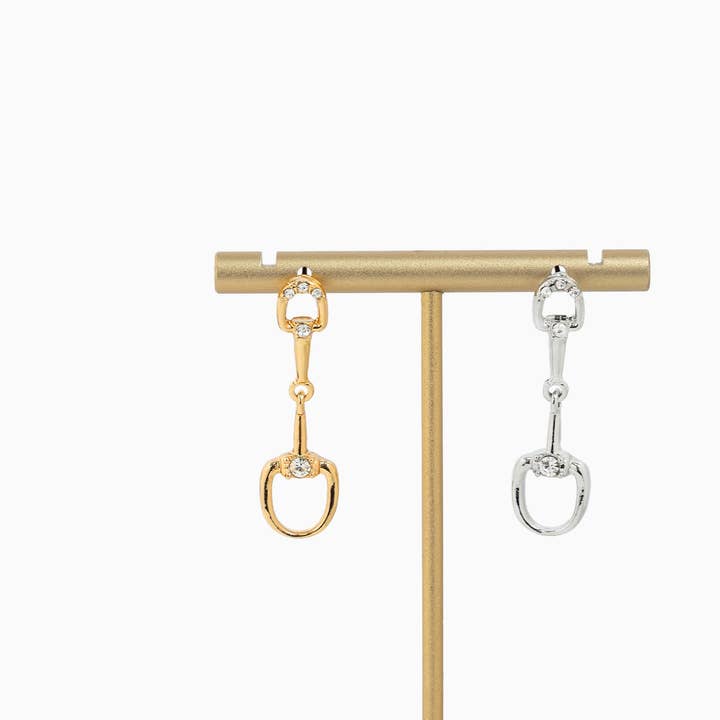 Sessori – Großhandel Ohrhänger – Western-Pferdegebiss-Tropfen-Ohrringe mit Steinen2