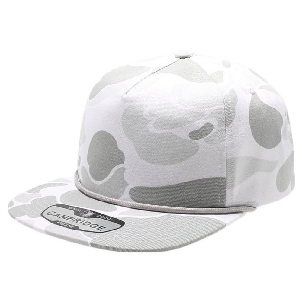 DOBBI - Wholesale Flat Brim Cap - Unisex - Old School Camo Unstructured Rope3