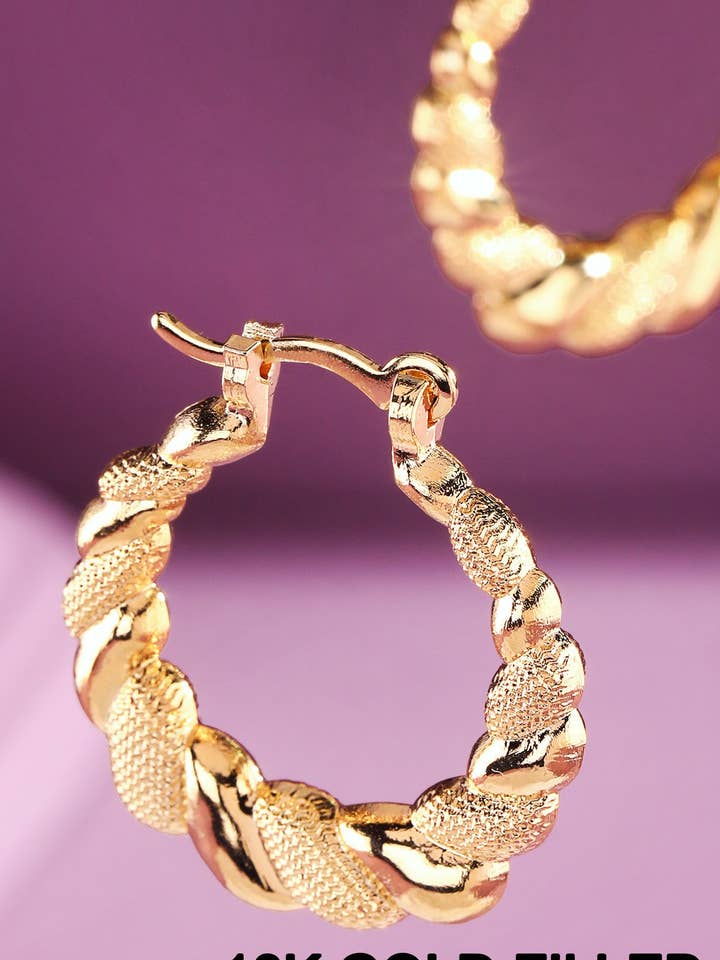 18K Gold Filled Braided Hoop Earrings for wholesale by Urbanista