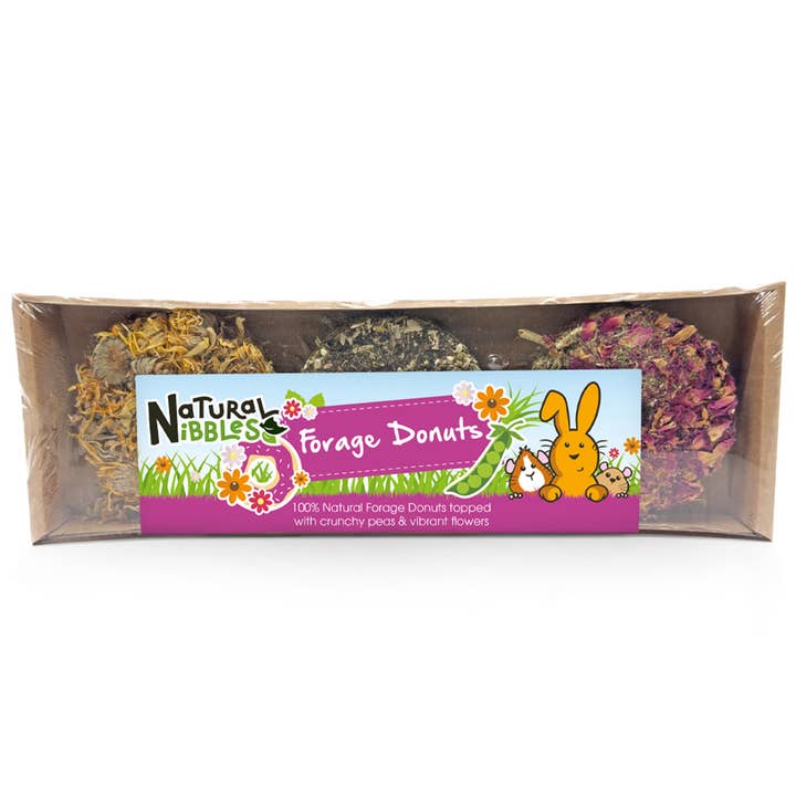 Natural Nibbles Mixed Forage Donuts for Small Pets 3pk for wholesale by Natures Grub
