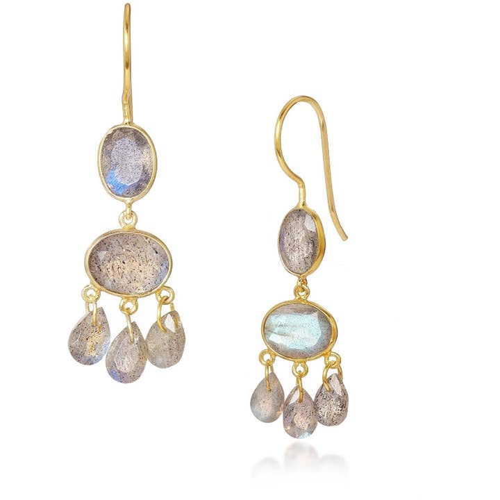 Labradorite Chandelier Earrings for wholesale by Fervor Montréal