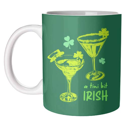 Mugs, A Tini Bit Irish – Retro Green Martini by EZbie for wholesale by ART WOW (We Ship to the US with DHL)