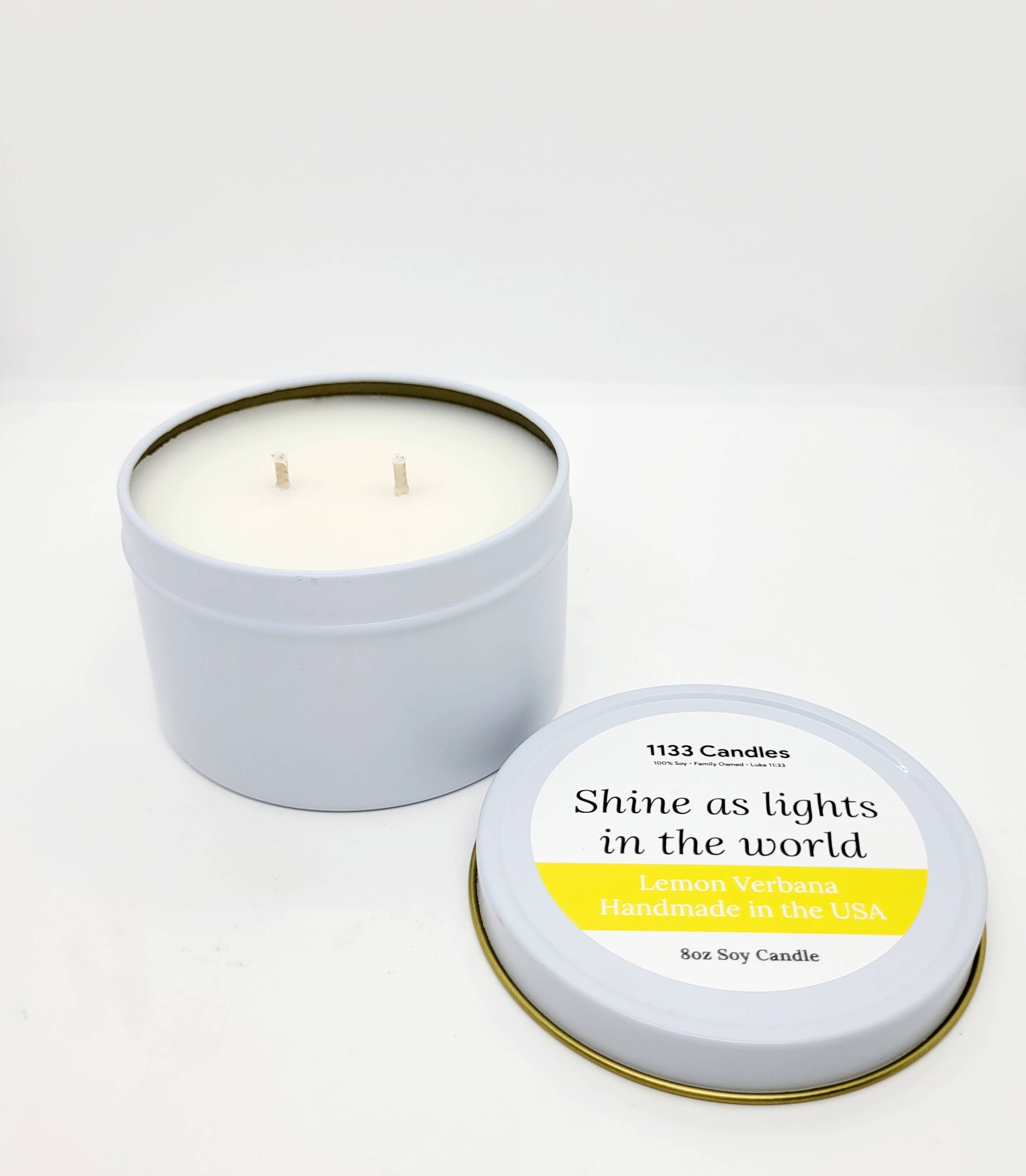 1133 Candles - Wholesale Travel Candles - 8oz Candle Lemon Soy Candle | Summer Fragrance1
