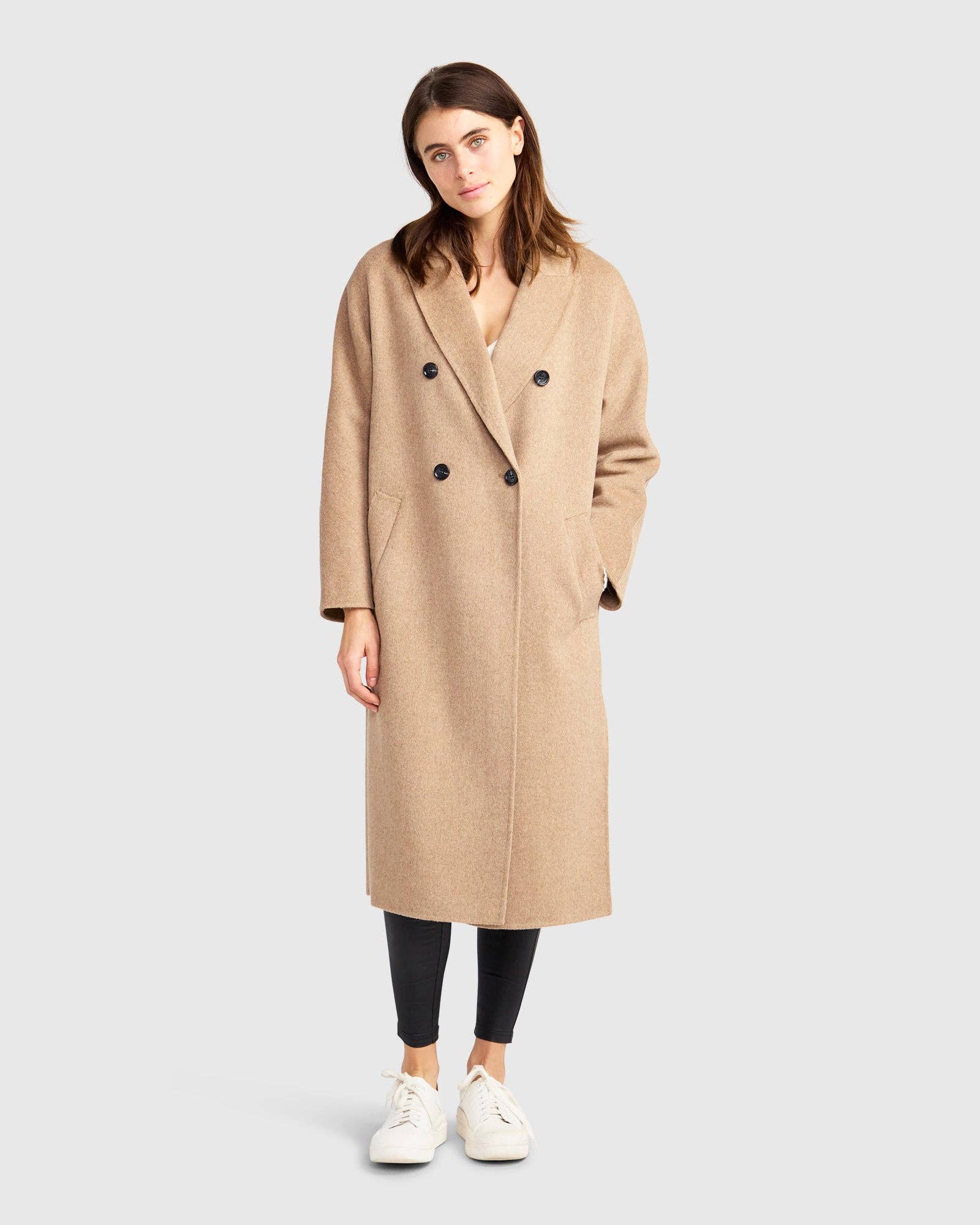 belle & bloom - Wholesale Coat - Women's - Guestlist Oversized Double Breasted Coat - Oat1
