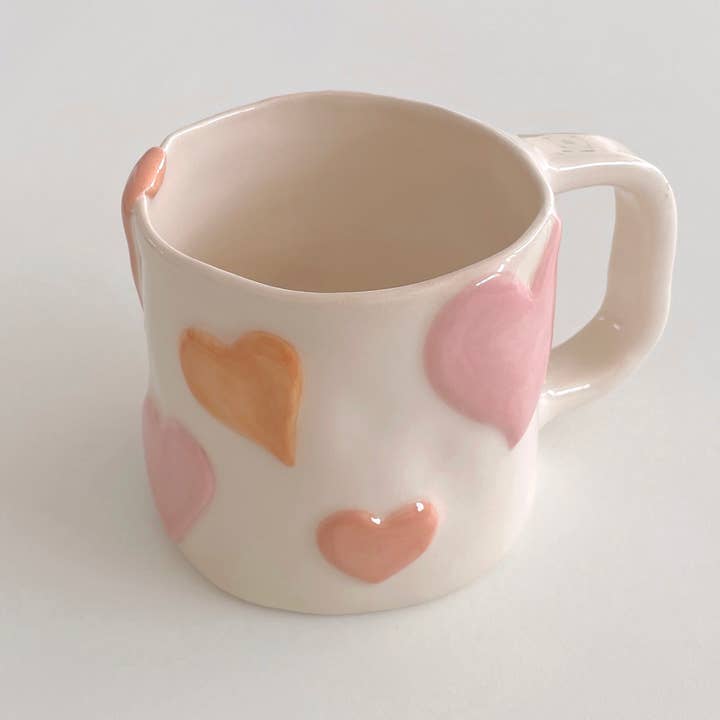 Pipa and Happy - Wholesale Coffee Mug - BAE Mug – Handmade Ceramic Heart Cup (350 ml)5