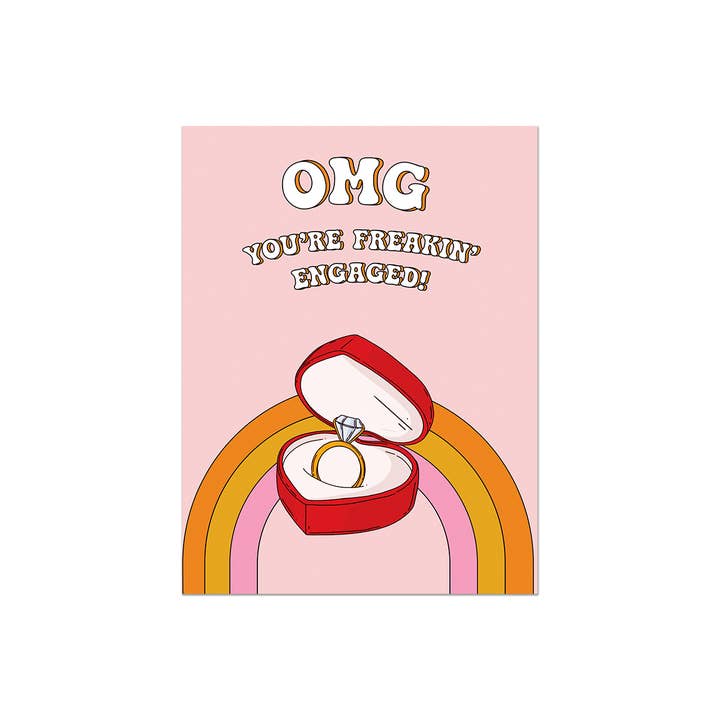 Party Mountain Paper co. – wholesale Engagement card – Freakin' Enagaged | Engagement Card