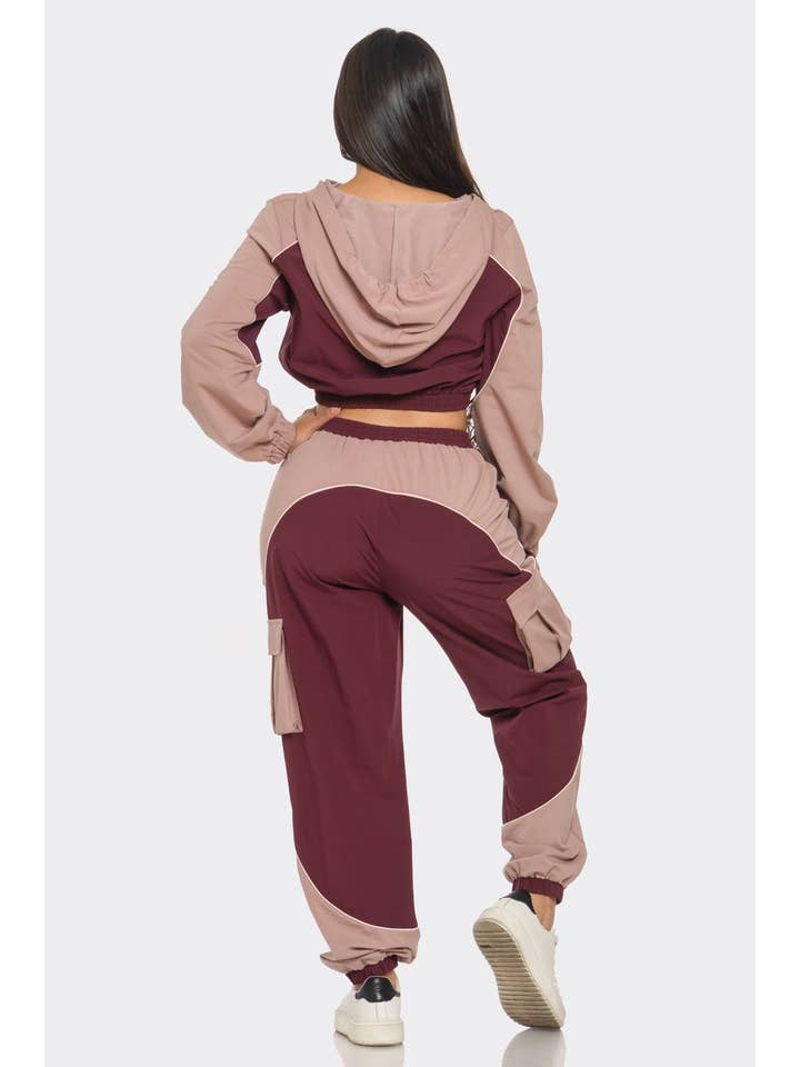 CAPSULLE - Wholesale Activewear Set - Women's - ACTIVE CONTRAST PIPING JOGGER SET