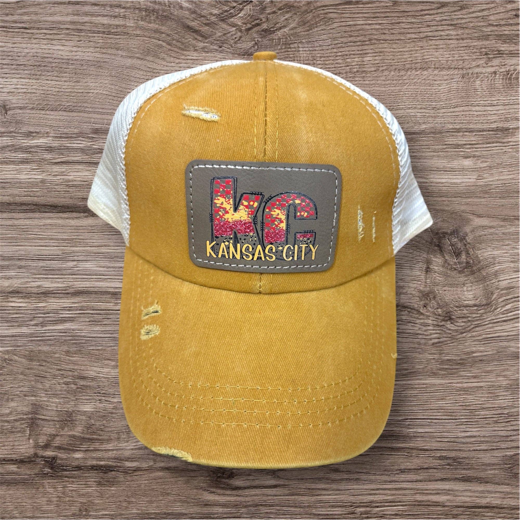 Designed To Flaunt - Wholesale Ponytail Cap - Women's - UV Printed KC Checkered Paint Women's Criss Cross Hat1