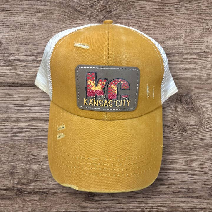 Designed To Flaunt - Wholesale Ponytail Cap - Women's - UV Printed KC Checkered Paint Women's Criss Cross Hat1