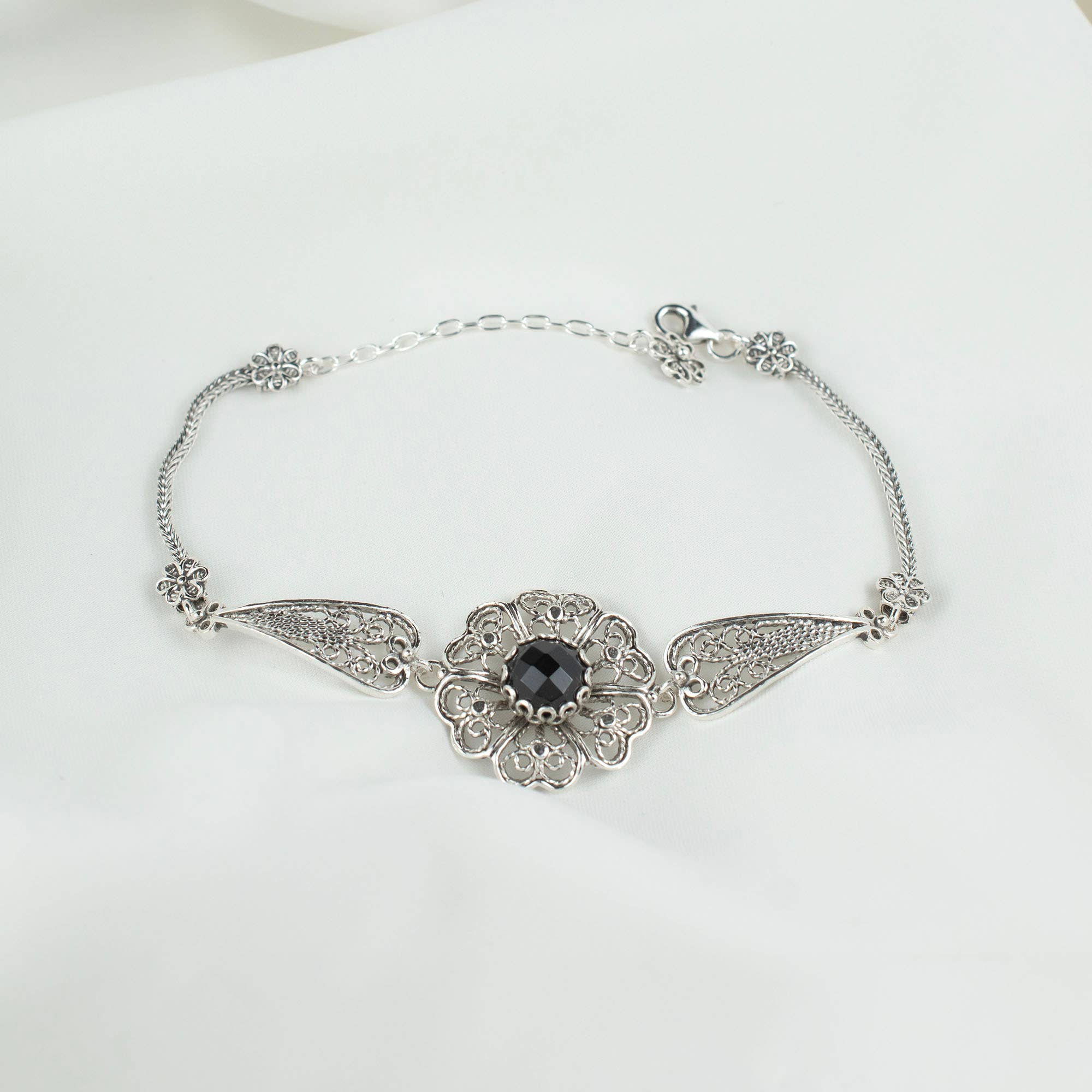 Filigranist Jewelry - Wholesale Link & Chain Bracelet - Sterling Silver  Clover Flower Woman Link Bracelet12