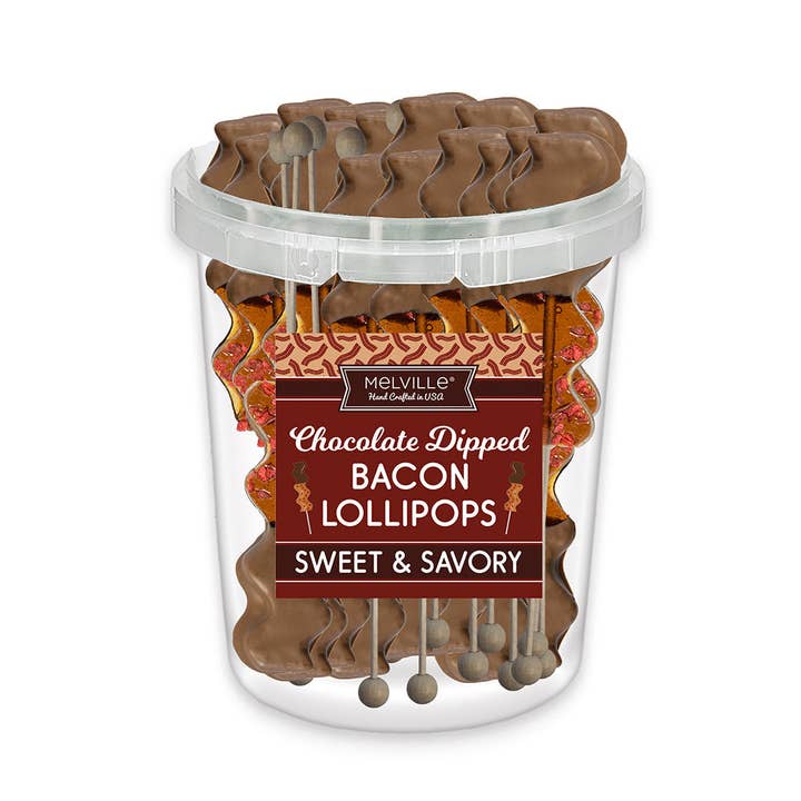 Melville Candy Company - Wholesale Lollipop - Chocolate-Dipped Maple Bacon Lollipops