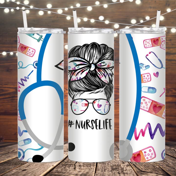 Nurse Life Sublimation Tumbler for wholesale by K. I. Designs