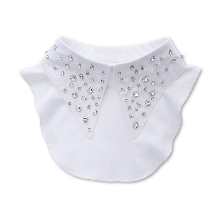 WHITE PAYTON MIXED CRYSTAL POINTED COLLAR for wholesale by Lele Sadoughi