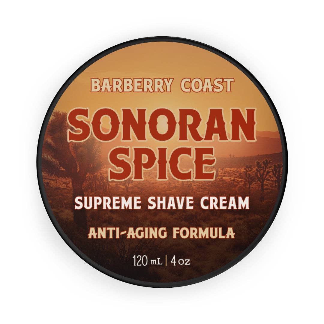 Barberry Coast Fine Grooming Accoutrements - Wholesale Shaving Cream - Men's - Supreme Shave Cream - Sonoran Spice1
