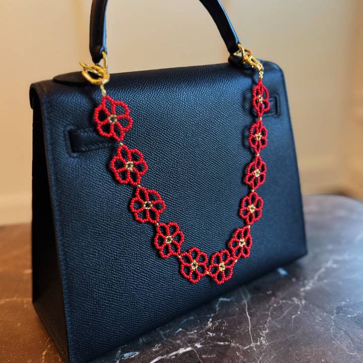 Beaded Flower Bag Charm for wholesale by Ellison+Young