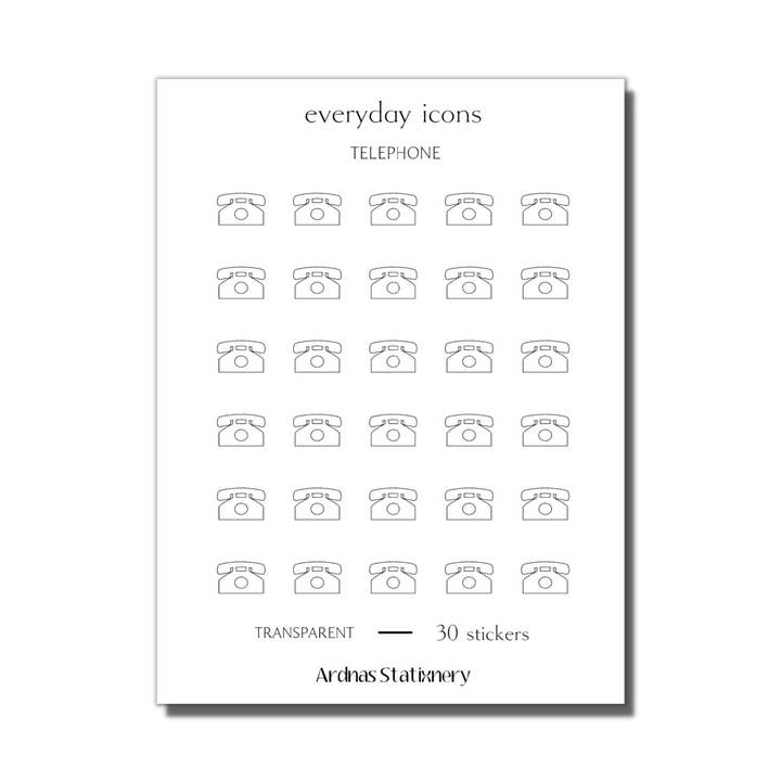 Telephone | Mini Icon Sticker Sheet (Set of 2) for wholesale by Ardnas Stationery