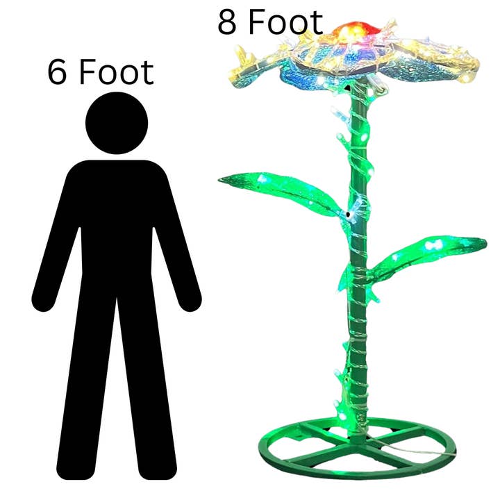 Season's Designs - Wholesale Outdoor Ornament/Decor - SALE 8ft Led Outdoor Blue Standing Flower Lawn Decor