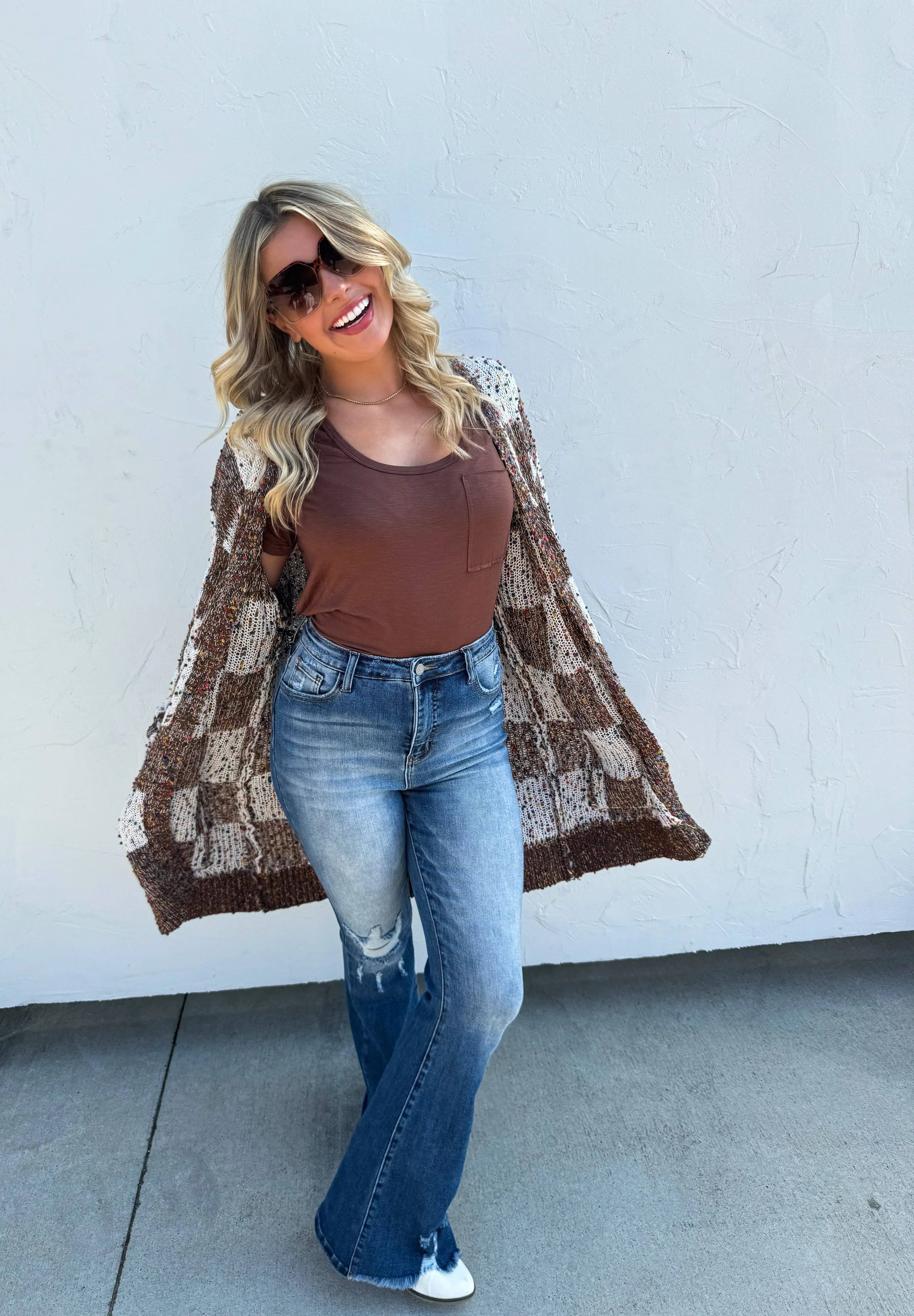 Bella Nova Style Co - Wholesale Cardigan - Women's - PREORDER: Checkered Miley Dot Cardigan in Four Colors16