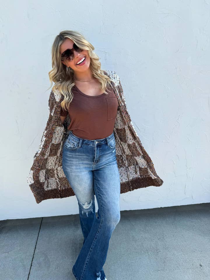 Bella Nova Style Co - Wholesale Cardigan - Women's - PREORDER: Checkered Miley Dot Cardigan in Four Colors16