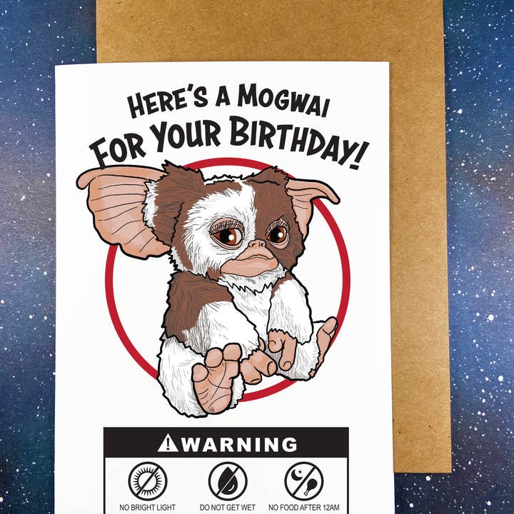 The Red Swan Shop - Wholesale Birthday Card - Mogwai Birthday Greeting Card - Gremlins